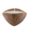 Minc Soy Wax Candle with 4 Wick | 16" Boat Shaped Brown Teak Wood