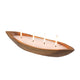 Minc Soy Wax Candle with 4 Wick | 16" Boat Shaped Brown Teak Wood