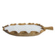Minc Soy Wax Candle with 6 Wick | 16" Leaf Shaped Brown Teak Wood