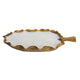 Minc Soy Wax Candle with 6 Wick | 16" Leaf Shaped Brown Teak Wood