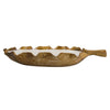 Minc Soy Wax Candle with 6 Wick | 16" Leaf Shaped Brown Teak Wood