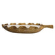 Minc Soy Wax Candle with 6 Wick | 16" Leaf Shaped Brown Teak Wood