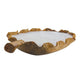 Minc Soy Wax Candle with 6 Wick | 16" Leaf Shaped Brown Teak Wood