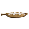 Minc Soy Wax Candle with 6 Wick | 16" Leaf Shaped Brown Teak Wood
