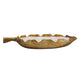 Minc Soy Wax Candle with 6 Wick | 16" Leaf Shaped Brown Teak Wood