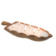 Minc Soy Wax Candle with 6 Wick | 16" Leaf Shaped Brown Teak Wood