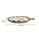 Minc Soy Wax Candle with 6 Wick | 16" Leaf Shaped Brown Teak Wood