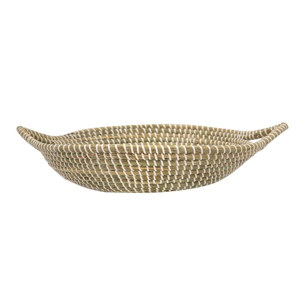 Jea Farmhouse Decor Bowl | 17" Natural Brown Seagrass Cord Woven
