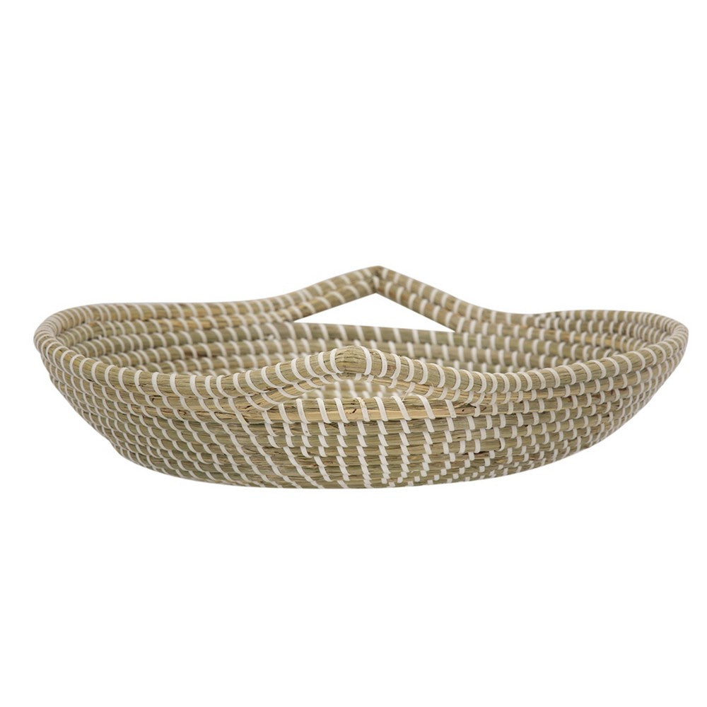 Jea Farmhouse Decor Bowl | 17" Natural Brown Seagrass Cord Woven