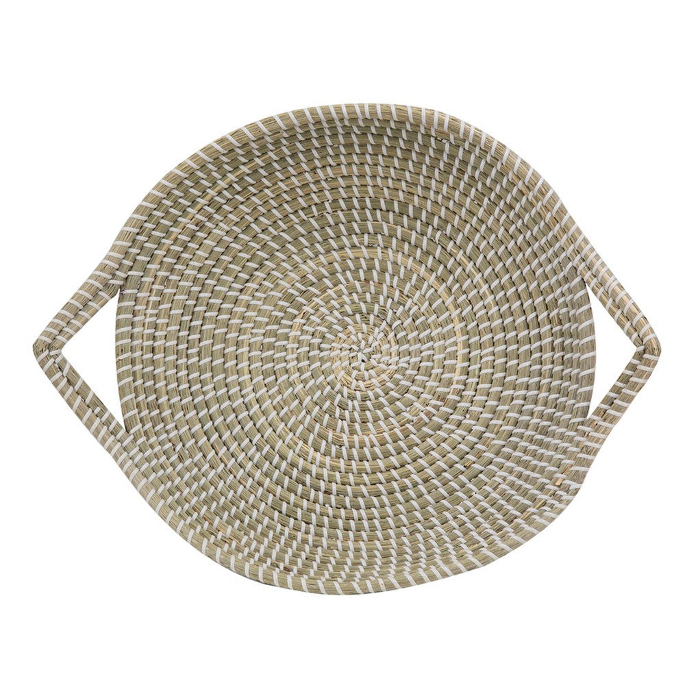 Jea Farmhouse Decor Bowl | 17" Natural Brown Seagrass Cord Woven
