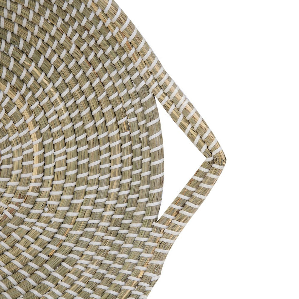 Jea Farmhouse Decor Bowl | 17" Natural Brown Seagrass Cord Woven