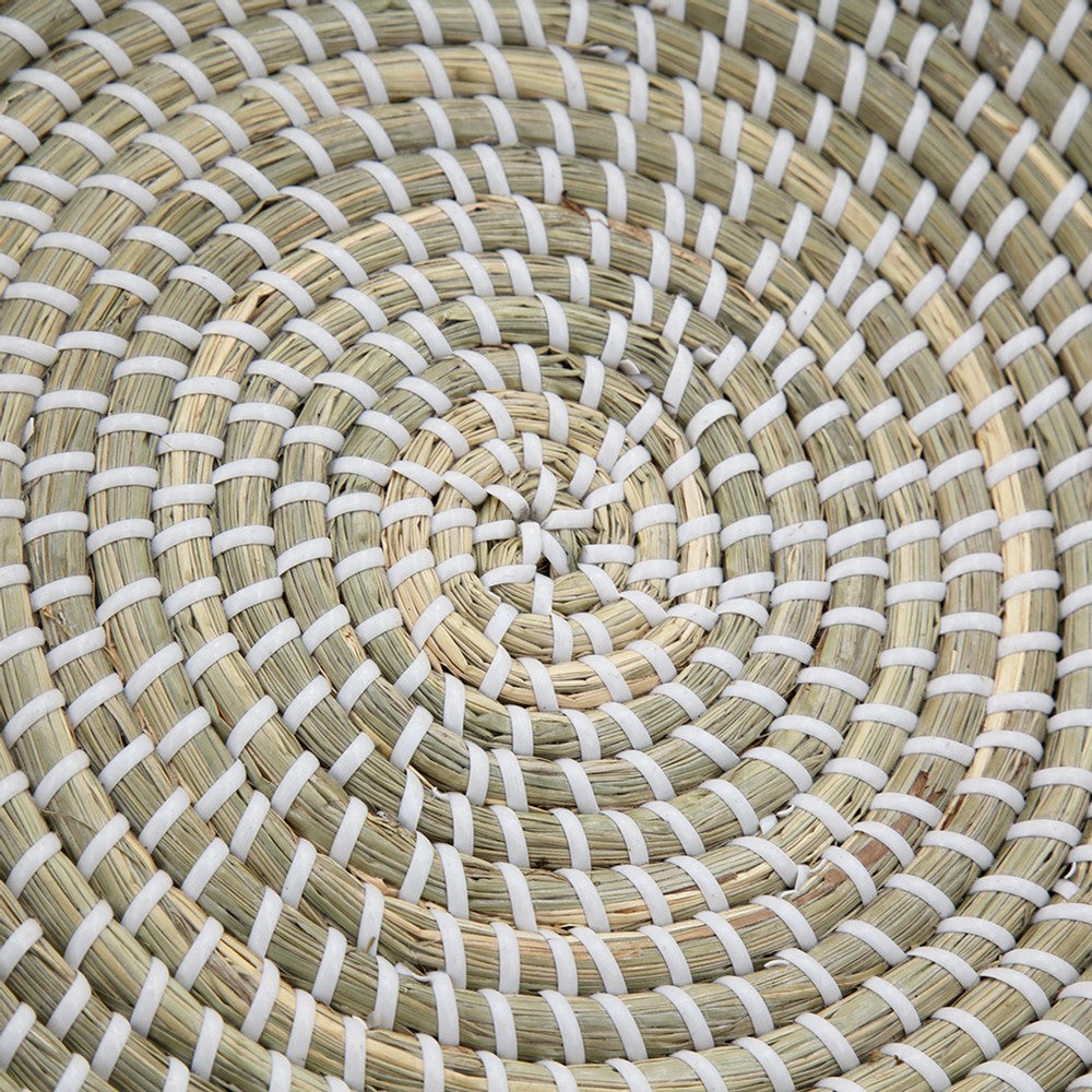 Jea Farmhouse Decor Bowl | 17" Natural Brown Seagrass Cord Woven