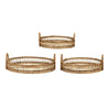 3pc Storage Baskets with Handles | Natural Brown Bamboo Woven Decor