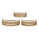 3pc Storage Baskets with Handles | Natural Brown Bamboo Woven Decor