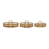 3pc Storage Baskets with Handles | Natural Brown Bamboo Woven Decor