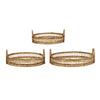 3pc Storage Baskets with Handles | Natural Brown Bamboo Woven Decor