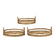 3pc Storage Baskets with Handles | Natural Brown Bamboo Woven Decor