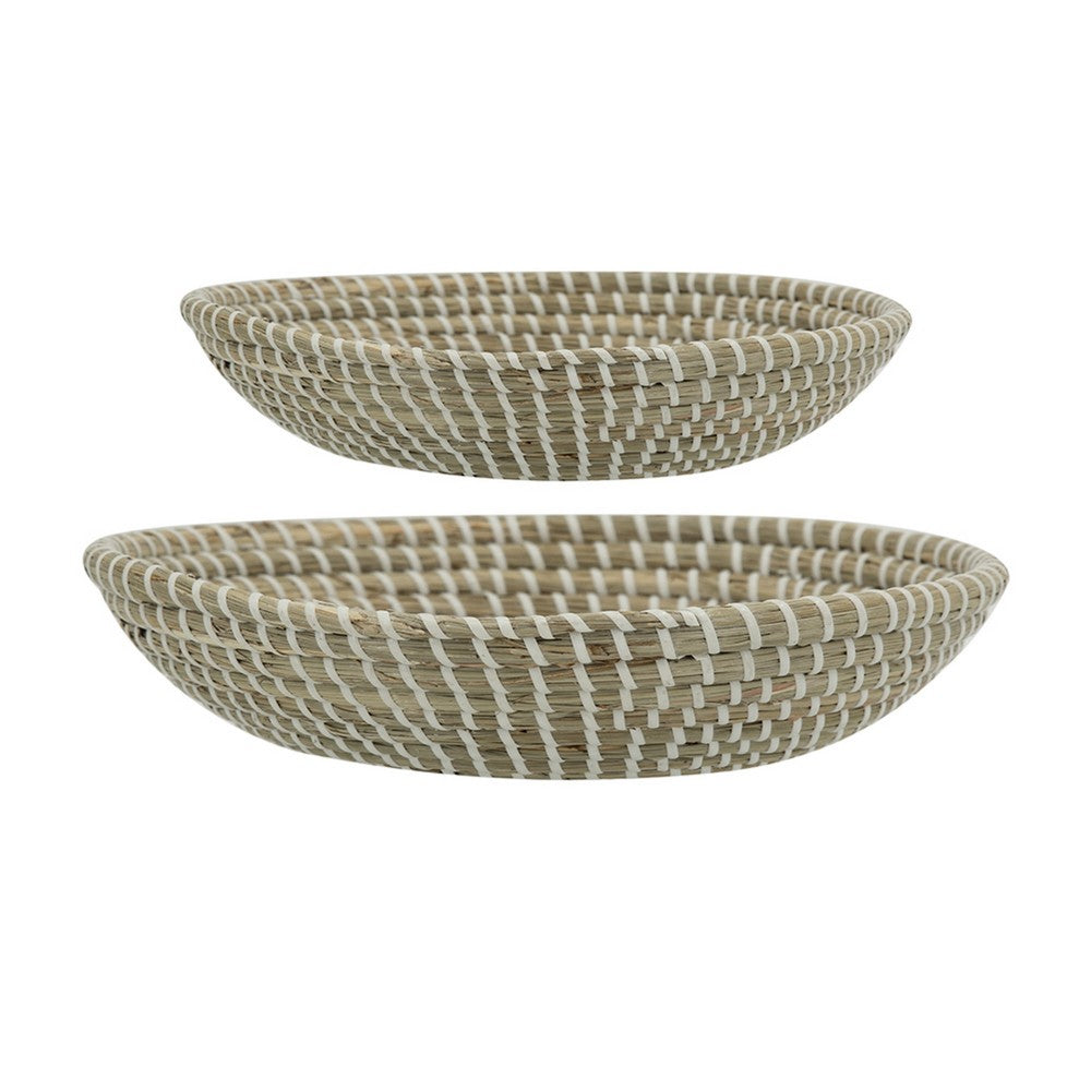 Jea Nesting Storage Bowls Set of 2 | Natural Brown Seagrass Cord Woven