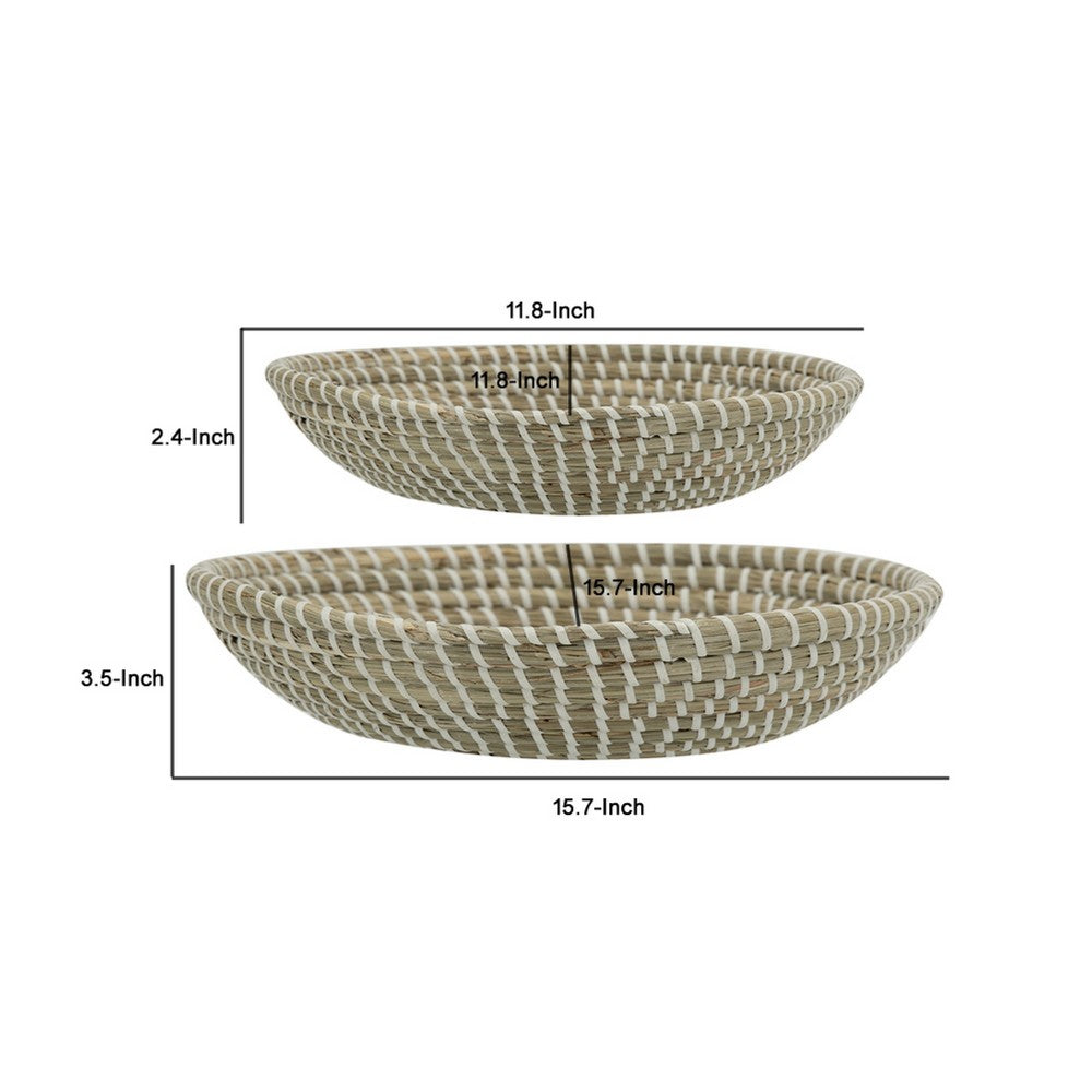 Jea Nesting Storage Bowls Set of 2 | Natural Brown Seagrass Cord Woven