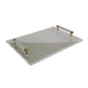 Decorative Serving Tray | Gold Handles | 14" Frosted White Acrylic