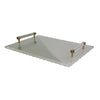 Decorative Serving Tray | Gold Handles | 14" Frosted White Acrylic