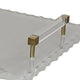 Decorative Serving Tray | Gold Handles | 14" Frosted White Acrylic