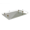 Decorative Serving Tray | Gold Handles | 14" Frosted White Acrylic