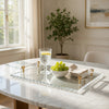 Decorative Serving Tray | Gold Handles | 14" Frosted White Acrylic