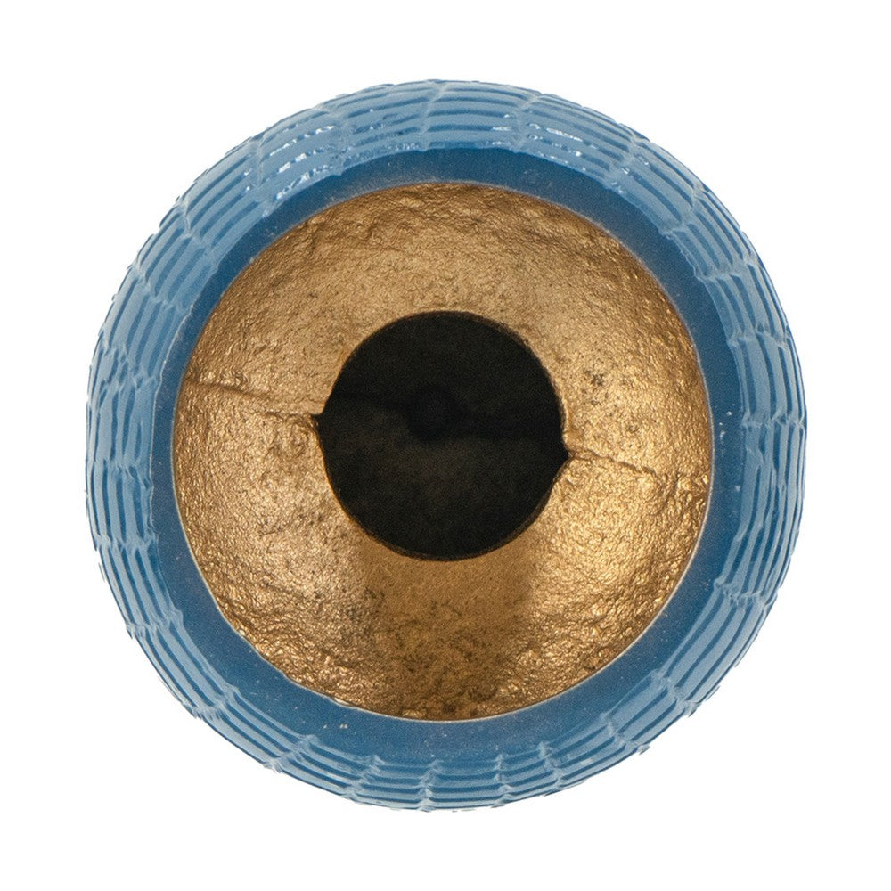 Dany Vase | Crocodile Texture | Watertight Base | 10" Blue Aluminum