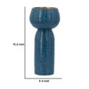 Dany Vase | Crocodile Texture | Watertight Base | 10" Blue Aluminum