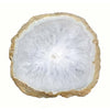 Decorative Plate | Natural Irregular Gold Edges | White Agate 10"