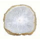 Decorative Plate | Natural Irregular Gold Edges | White Agate 10"