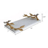 Decorative Tray | Marble Base | Gold Branch Handles w Dragonfly | 15"