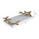 Decorative Tray | Marble Base | Gold Branch Handles w Dragonfly | 15"