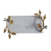 Decorative Tray | Marble Base | Gold Branch Handles w Dragonfly | 15"