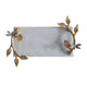 Decorative Tray | Marble Base | Gold Branch Handles w Dragonfly | 15"