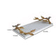 Decorative Tray | Marble Base | Gold Branch Handles w Dragonfly | 15"