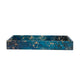 Rectangular Tray Set of 2 | Marble Design | Gold Handle | Teal Blue 16 18"