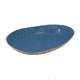 Dany Decorative Curved Platter | Crocodile Texture | Blue Aluminum 17"