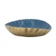 Dany Decorative Curved Platter | Crocodile Texture | Blue Aluminum 17"