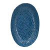 Dany Decorative Curved Platter | Crocodile Texture | Blue Aluminum 17"