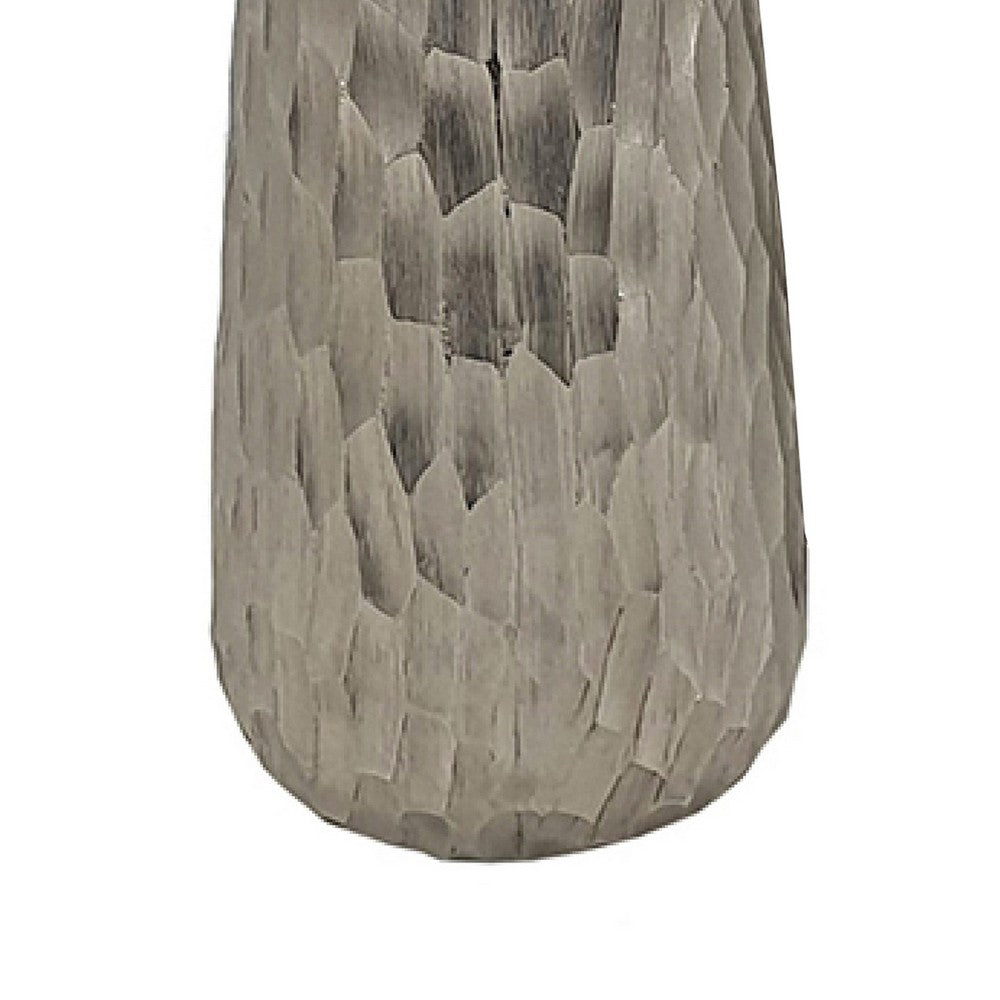 Decorative Vase Set of 2 | Handcrafted Design | Textured Silver 23 20"