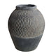 Decorative Pot | Chevron Pattern | Traditional Shape | Gray Cement 17"