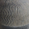 Decorative Pot | Chevron Pattern | Traditional Shape | Gray Cement 17"