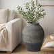 Decorative Pot | Chevron Pattern | Traditional Shape | Gray Cement 17"