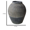 Decorative Pot | Chevron Pattern | Traditional Shape | Gray Cement 17"