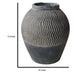 Decorative Pot | Chevron Pattern | Traditional Shape | Gray Cement 17"