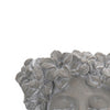 Decorative Vase | Women Head w Flower Wreath | Gray Cement | 23"