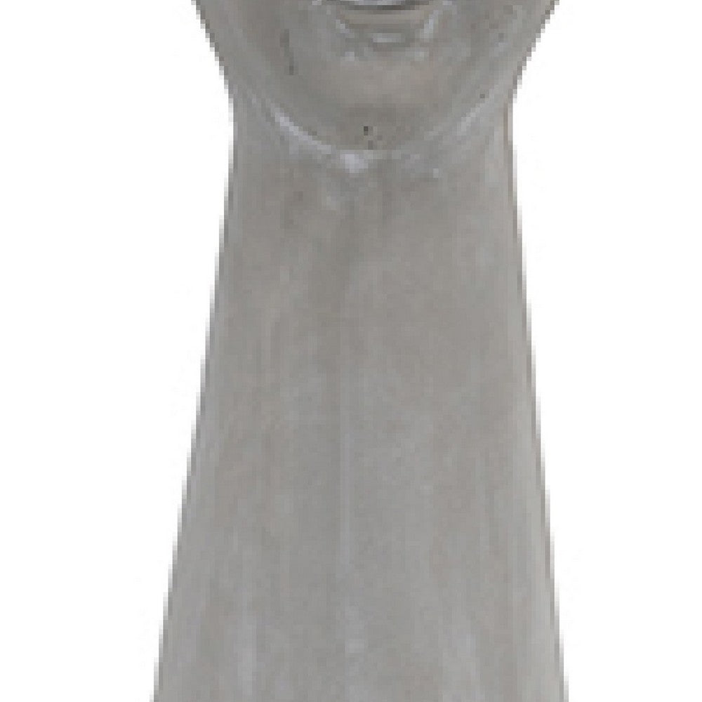 Decorative Vase | Women Head w Flower Wreath | Gray Cement | 23"