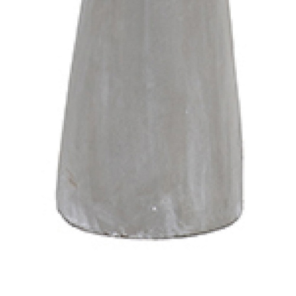 Decorative Vase | Women Head w Flower Wreath | Gray Cement | 23"